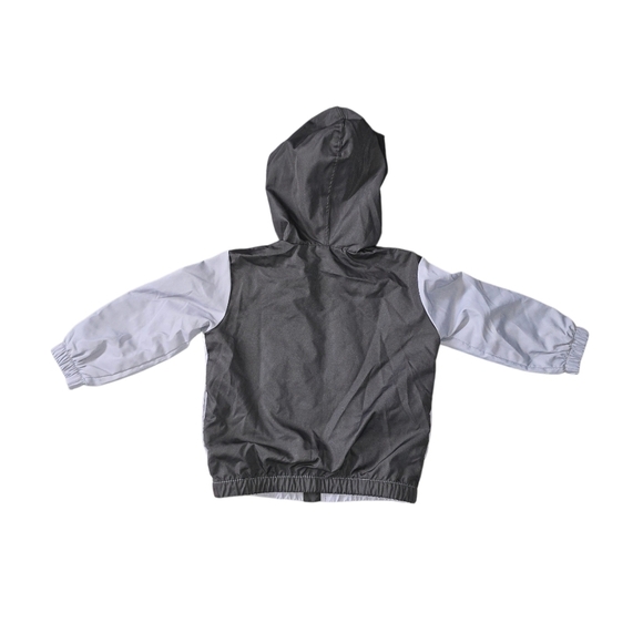 Nike Kids Black, Gray, and White Hooded Jacket Full Zip Windbreaker 18month - Picture 2 of 5